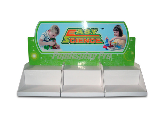 Custom Paper PDQ Tray Display Easy Science Toys with 2 Middle Diviers and 3 Sections