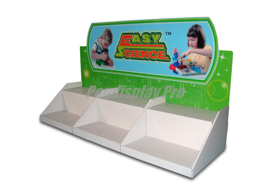 Custom Paper PDQ Tray Display Easy Science Toys with 2 Middle Diviers and 3 Sections