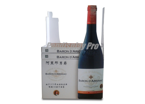 3D Logo Printed Cardboard Corrugated Floor Displays Rigid For Holding Red Wine