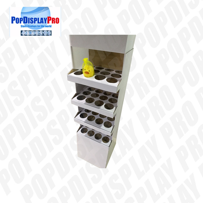 4 Shelf 1 Poster Cardboard Floor Display Stand , Floor Display Racks With Dividers